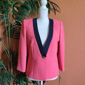 NWT Gianni Bini Lana Jacket Blazer Candy Shop Coral Pink Navy 8